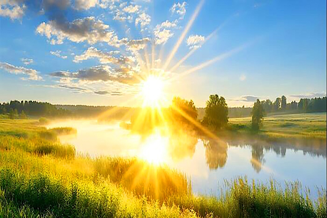 paisaje con sol